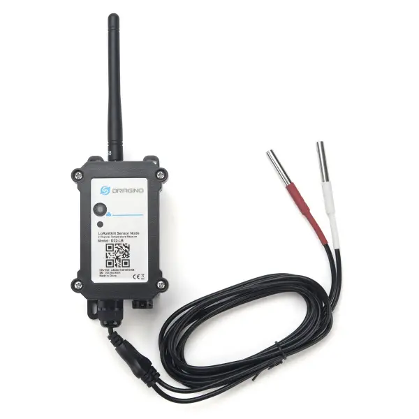 D22-LB Two probes LoRaWAN® Waterproof /Outdoor Temperature Sensor